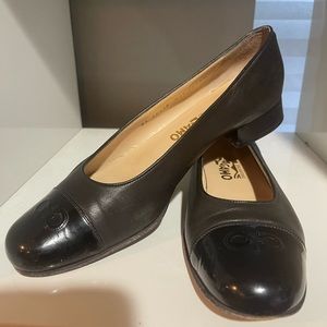 Salvatore ferragamo black flats